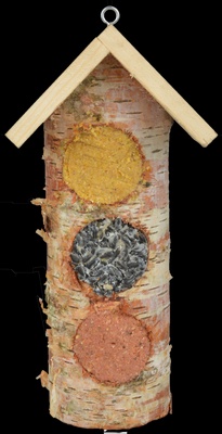 Casa de Troncos para Alimentaci�n de Aves